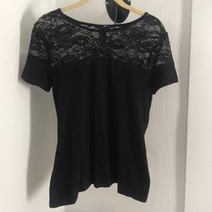 h&m black lace shirt